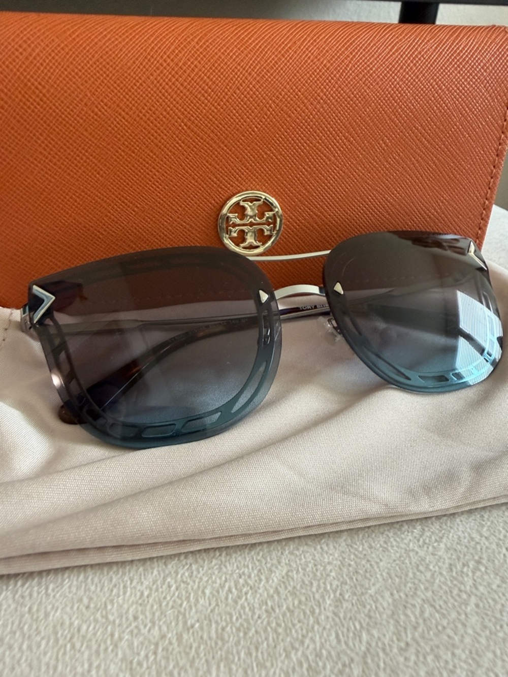 Tory Burch Women's Gradient Gray-Blue Sunglasses
